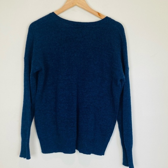 27 Miles Malibu Blue Cashmere lace up sweater. Size Medium - Picture 4 of 5